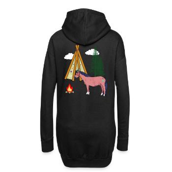 Chamans Cheval Chevaux Ross Gaule Far West - Sweat-shirt à capuche long Femme - noir - Dos