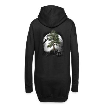 Forêt Nature sauvage Conifères Forêt Arbre Pin Halloween Arbres - Sweat-shirt à capuche long Femme - noir - Dos