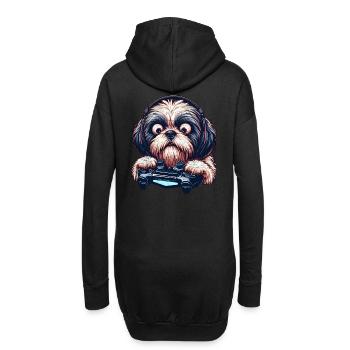 Cooles Design für Shih Tzu und Computerspiele - Hoodie-Kleid - Schwarz - Hinten