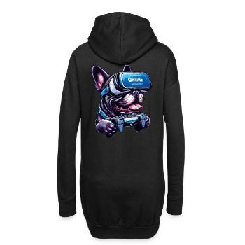 Hundeliebhaber, Französische Bulldogge VR-Gamer - Hoodie-Kleid - Schwarz - Hinten