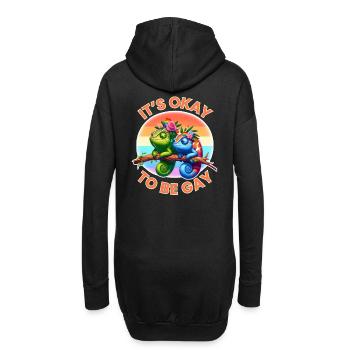T-shirt de la fierté LGBTQ+ avec caméléons colorés - Sweat-shirt à capuche long Femme - noir - Dos