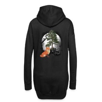 Renards, renards, habitants de la forêt, animaux de la forêt - Sweat-shirt à capuche long Femme - noir - Dos