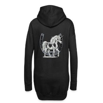 Hufeisen Einhorn Einhörner Pferd Pferde - Hoodie-Kleid - Schwarz - Hinten