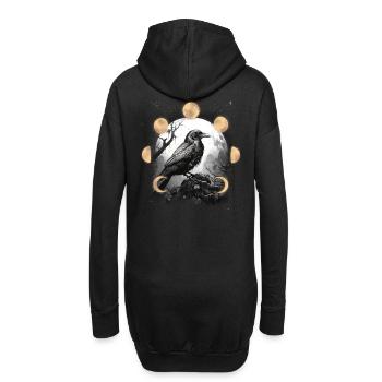 Halloween Corbeaux Corbeaux Phases de lune Corbeau Corbeau - Sweat-shirt à capuche long Femme - noir - Dos