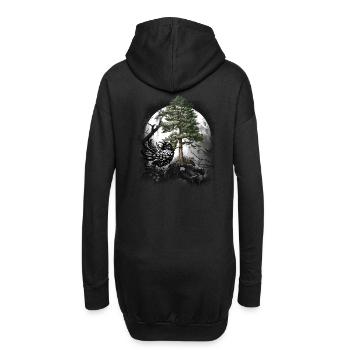 Corbeau de la forêt Corbeau Corbeau Corbeau Corbeau Habitant de la forêt Sombre - Sweat-shirt à capuche long Femme - noir - Dos