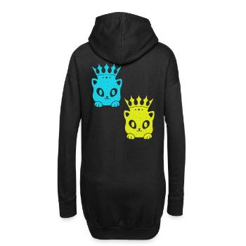 Chat Chats Rétro 80's Vintage 90's - Sweat-shirt à capuche long Femme - noir - Dos