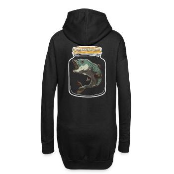 Fisch Fische Angler Angeln Fischen - Hoodie-Kleid - Schwarz - Hinten
