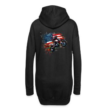 Independence Day Motocross American Flag - Hoodie Dress - black - Back