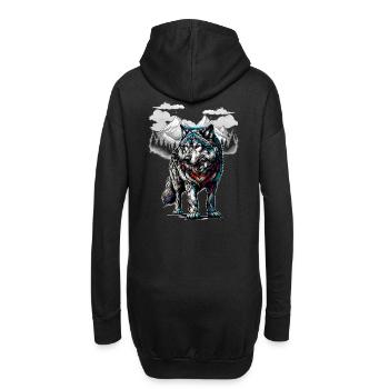 Loups, Loup, Nature, Nature, Sauvage, Animaux Sauvages, Animaux De Meute - Sweat-shirt à capuche long Femme - noir - Dos
