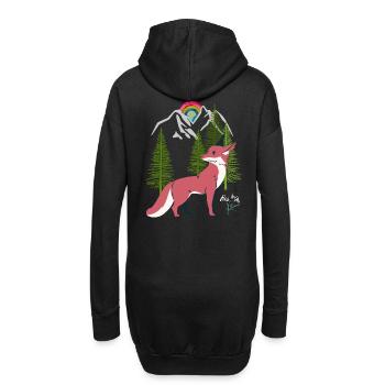 Fuchs Füchse Natur Märchen - Hoodie-Kleid - Schwarz - Hinten