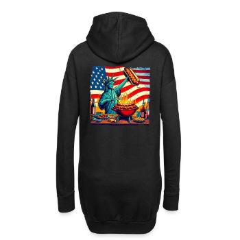 Design de barbecue américain nostalgique Fans américains - Sweat-shirt à capuche long Femme - noir - Dos