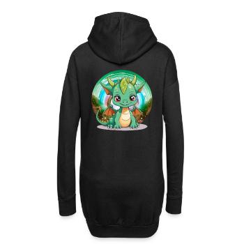 Drache Kinder Drachen Kind - Hoodie-Kleid - Schwarz - Hinten