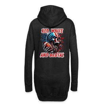 American Skull und Football im dynamischen Stil - Hoodie-Kleid - Schwarz - Hinten