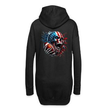 Crâne agressif pour les fans de football américain - Sweat-shirt à capuche long Femme - noir - Dos