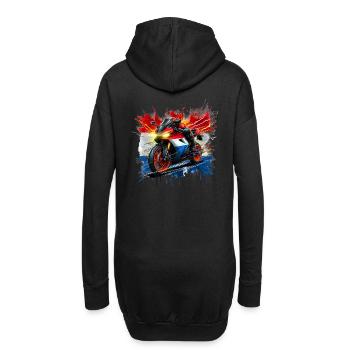 Motorradfahrer und stolzer Holländer Motorrad Shirts - Hoodie-Kleid - Schwarz - Hinten