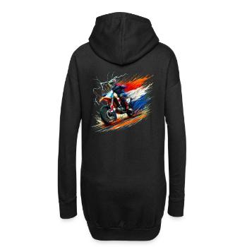 Niederländische Farben Motorrad T-Shirts Niederländisch - Hoodie-Kleid - Schwarz - Hinten