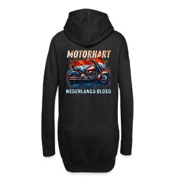 t-shirts moto résistants drapeau hollandais tricolore - Sweat-shirt à capuche long Femme - noir - Dos