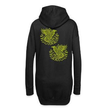 Krähe Raben Vögel okkult Krähen Rabe - Hoodie-Kleid - Schwarz - Hinten