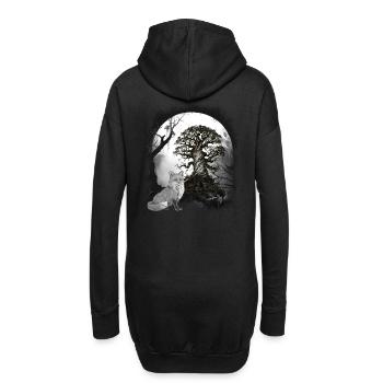 Halloween Wald Fuchs Füchse Märchen Märchenfigur - Hoodie-Kleid - Schwarz - Hinten