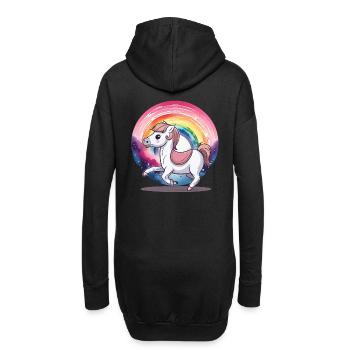Arc-en-ciel Cheval Chevaux Enfant Enfants Poney - Sweat-shirt à capuche long Femme - noir - Dos