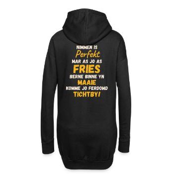 Mei Geboren Friesen - Humour unique Texte frison - Sweat-shirt à capuche long Femme - noir - Dos