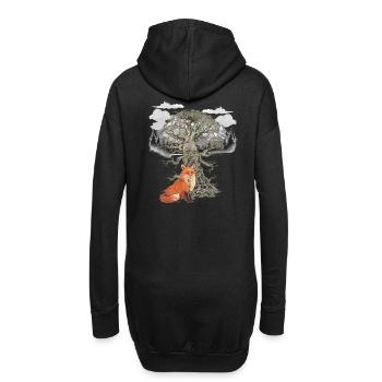 Renard, Renards, Animaux De La Forêt, Montagnes, Nature, Faune - Sweat-shirt à capuche long Femme - noir - Dos