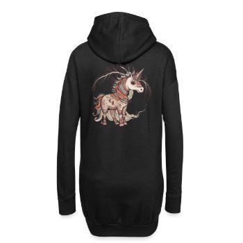 Einhörner Einhorneun Schamane Kinder - Hoodie-Kleid - Schwarz - Hinten