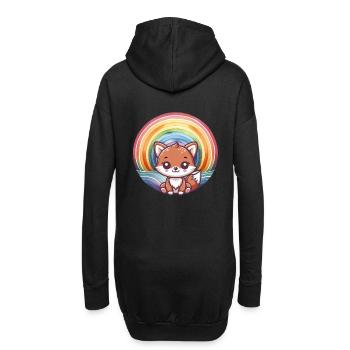 Fuchs Füchse Kinder Kind - Hoodie-Kleid - Schwarz - Hinten