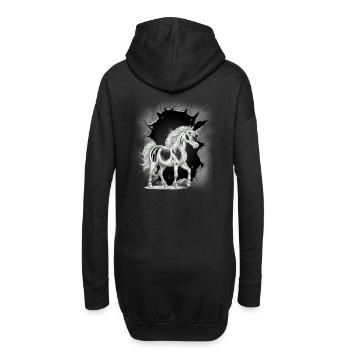 Einhorn Einhörner Fabelwesen Fabeltiere mystisch - Hoodie-Kleid - Schwarz - Hinten