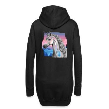 Einhorn Einhörner Fabelwesen Fabeltiere Kind Pferd - Hoodie-Kleid - Schwarz - Hinten