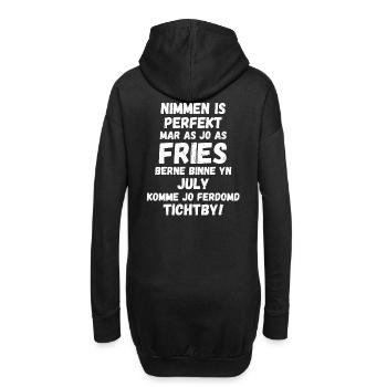 Design d’anniversaire en langue frisonne pour l’anniversaire de juillet - Sweat-shirt à capuche long Femme - noir - Dos