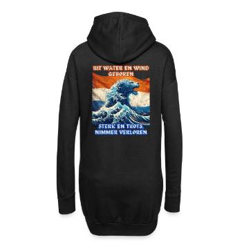 Dutch Pride Vintage Textur holländischer Löwe - Hoodie-Kleid - Schwarz - Hinten