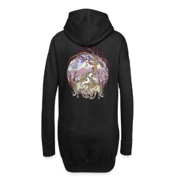 Einhorn Einhörner Fabelwesen Fabeltiere Kind - Hoodie-Kleid - Schwarz - Hinten
