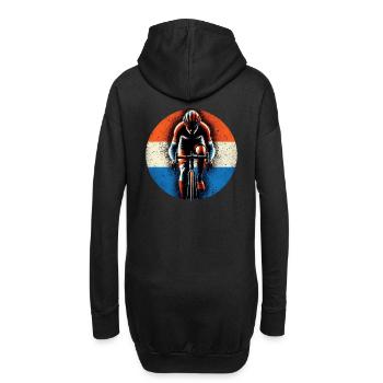 Conception de maillot de cyclisme néerlandais NL drapeau cycliste - Sweat-shirt à capuche long Femme - noir - Dos