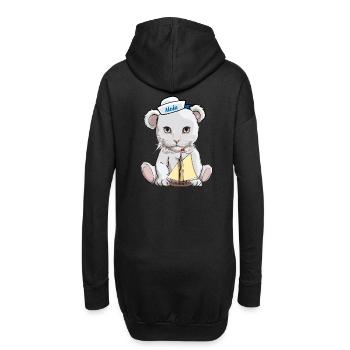 Chats, Teddy, Marin, Maritime, Voilier, Chat - Sweat-shirt à capuche long Femme - noir - Dos