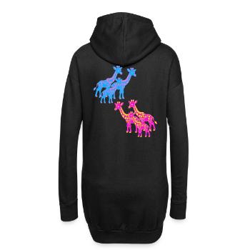 Girafe Afrique Safari Savane Années 80 Années 90 Enfant - Sweat-shirt à capuche long Femme - noir - Dos