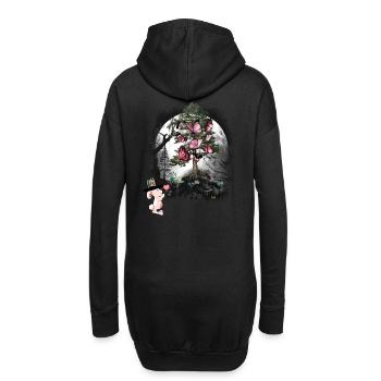 Lapin Forêt Habitants de la forêt Papillons - Sweat-shirt à capuche long Femme - noir - Dos