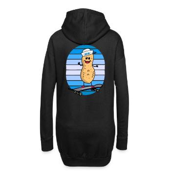 maritim Erdnuss Matrose Skater skaten Nuss Kind - Hoodie-Kleid - Schwarz - Hinten