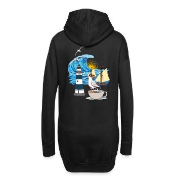 maritim Nordsee Ostsee Möwe Kaffeetasse Ahoi - Hoodie-Kleid - Schwarz - Hinten