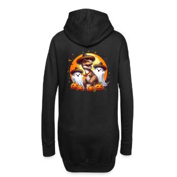 Halloween T-rex ghosts Mariachi Day of the Dead - Hoodie Dress - black - Back