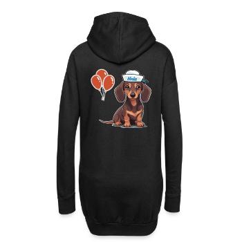 Dackel Matrose Geburtstag Geburtstagsgeschenk Hund - Hoodie-Kleid - Schwarz - Hinten