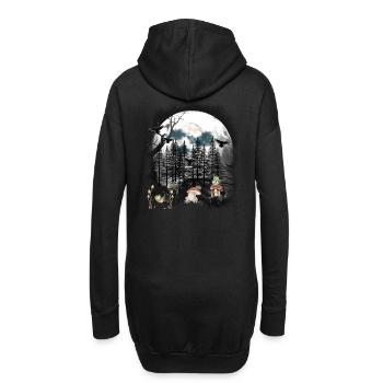 Wald Natur Frosch Frösche mystisch - Hoodie-Kleid - Schwarz - Hinten