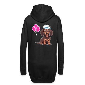 Chien Teckel Sailor Sailor Ballons d’anniversaire - Sweat-shirt à capuche long Femme - noir - Dos