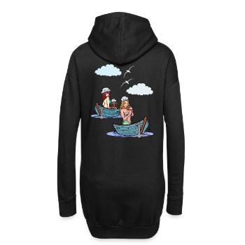 Seefahrt Boot Boote maritim Seemann Matrosen - Hoodie-Kleid - Schwarz - Hinten
