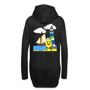 marin citron aigre marins marins marins - Sweat-shirt à capuche long Femme - noir - Dos