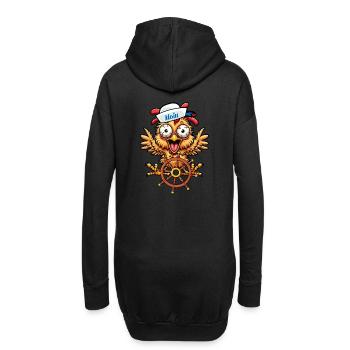 Crazy Funny Chicken barreur des Maritimes - Sweat-shirt à capuche long Femme - noir - Dos