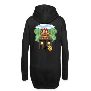 Hühner Huhn Bauwagen Garten Hühnerstall - Hoodie-Kleid - Schwarz - Hinten