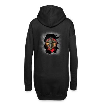 Kreuz Kreuze Kruzifix Halloween okkult spirituell - Hoodie-Kleid - Schwarz - Hinten