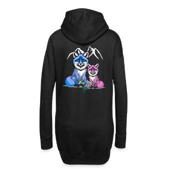 Fuchs Füchse Kind Kinder - Hoodie-Kleid - Schwarz - Hinten