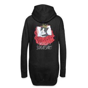 Katze Prinz Rosen Schlafen Katzen Kätzchen - Hoodie-Kleid - Schwarz - Hinten